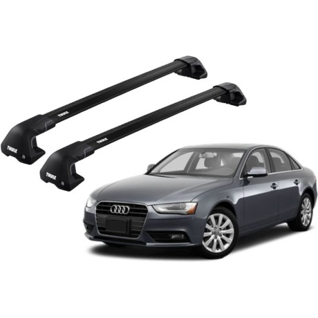 Barras THULE EDGE Flush para autos AUDI A4 2008 a 2015 negro