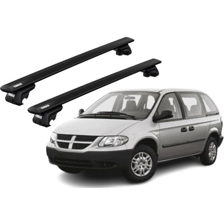 Barras THULE EVO WingBar para autos DODGE Caravan / Grand Caravan 1996 a 2005 negro