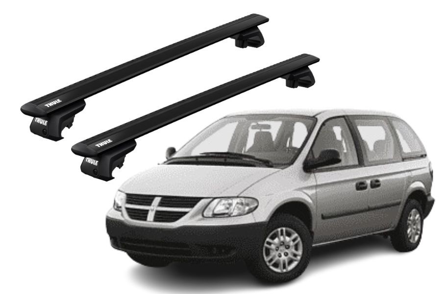 Barras THULE EVO WingBar para autos DODGE Caravan / Grand Caravan 1996 a 2005 negro