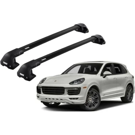 Barras THULE EDGE Flush para autos PORSCHE Cayenne 2010 a 2017 negro