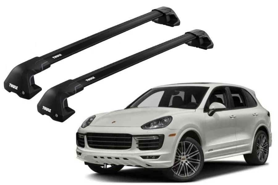 Barras THULE EDGE Flush para autos PORSCHE Cayenne 2010 a 2017 negro