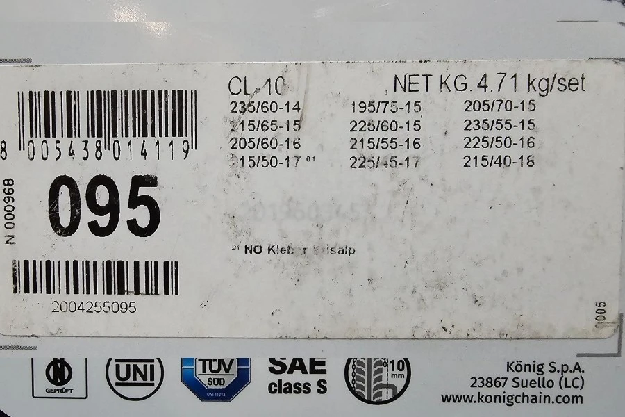 Cadenas para Nieve König CL-10 095