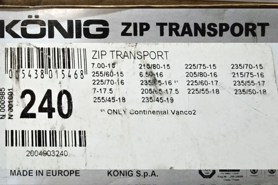 Cadenas para Nieve König ZIP Transp 16 240