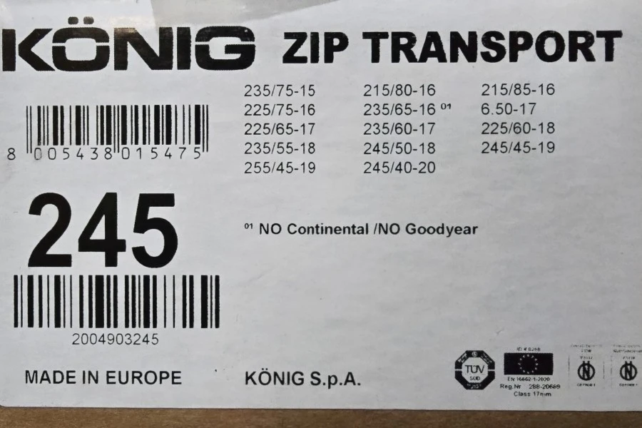 Cadenas para Nieve König ZIP Transp 16 245