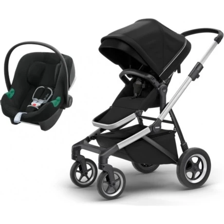 Coche Thule Sleek Black Midnight + Silla Auto Cybex Aton5