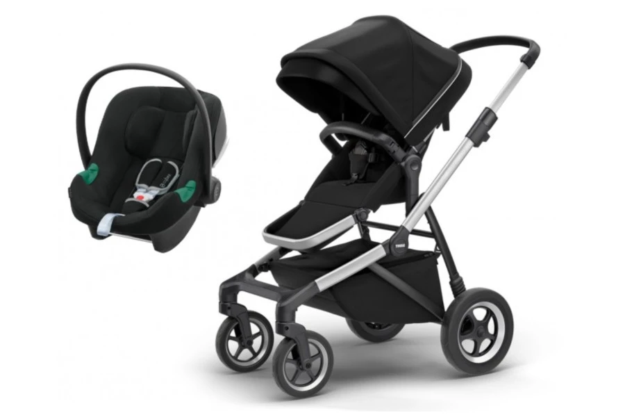 Coche Thule Sleek Black Midnight + Silla Auto Cybex Aton5