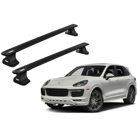 Barras THULE WingBar para autos PORSCHE Cayenne desde 2010 - 2017 negro