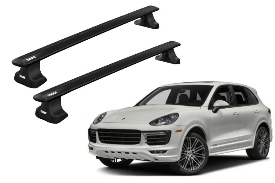 Barras THULE WingBar para autos PORSCHE Cayenne desde 2010 - 2017 negro
