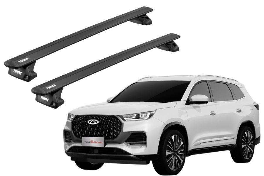 Barras THULE EVO WingBar para autos CHERY Tiggo 8 desde 2018 a 2024 negro