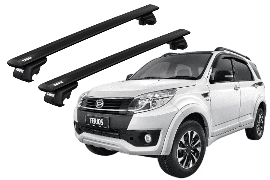 Barras THULE EVO WingBar para autos DAIHATSU Terios 2006 a 2017 negro