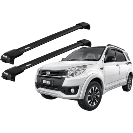 Barras THULE EDGE Flush para autos DAIHATSU Terios 2006 a 2017 negro