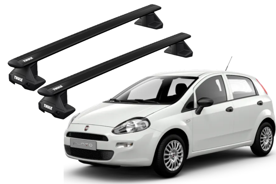 Barras THULE EVO WingBar para autos FIAT Grande Punto 2005 a 2012 negro