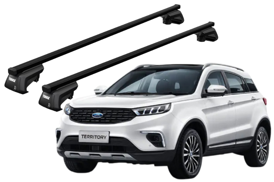 Barras THULE EVO SquareBar para autos FORD Territory desde 2020 - 2023 negro