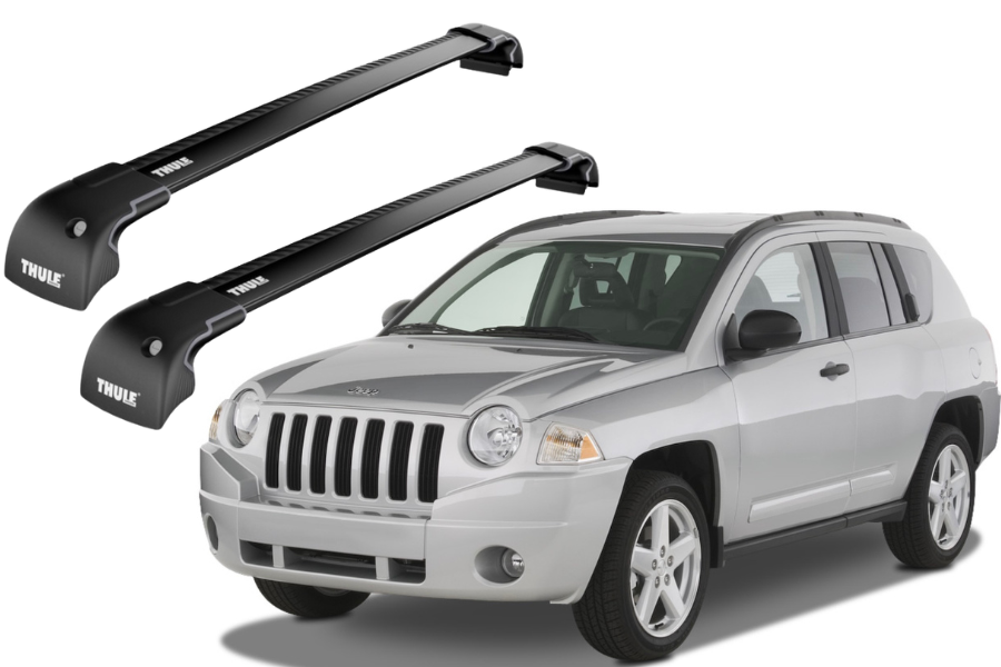 Barras THULE EDGE para autos JEEP Compass 2007 a 2010 negro