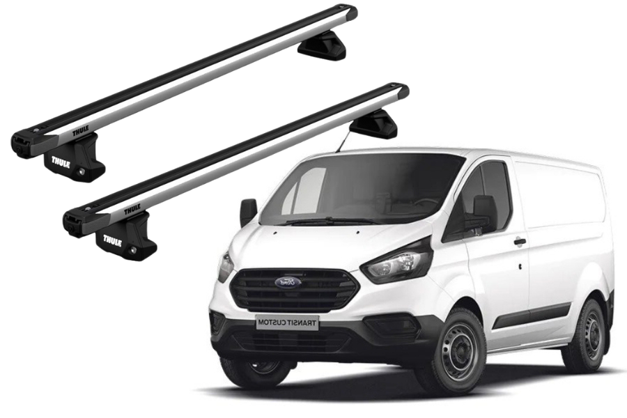 Barras THULE AeroBar para Van FORD Transit Custom 2013 a 2018 negro