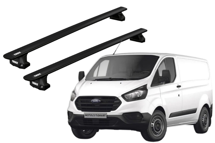 Barras THULE EVO WingBar para Van FORD Transit Custom 2013 a 2018 negro