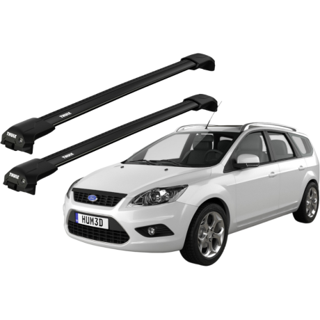 Barras THULE EDGE Flush para autos FORD Focus 2008 a 2011 negro