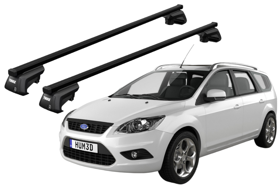 Barras THULE EVO SquareBar para autos FORD Focus 2008 a 2011