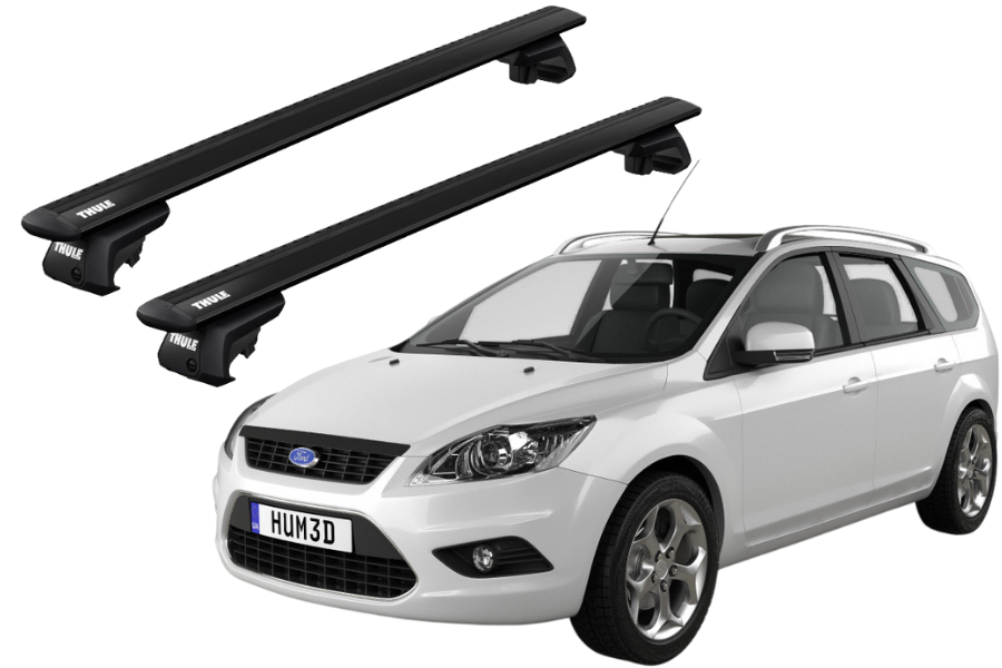 Barras THULE EVO WingBar para autos FORD Focus 2008 a 2011 negro