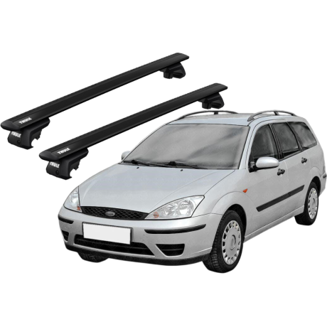 Barras THULE EVO WingBar para autos FORD Focus 2004 a 2007 negro