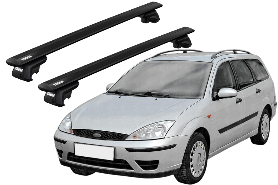Barras THULE EVO WingBar para autos FORD Focus 2004 a 2007 negro