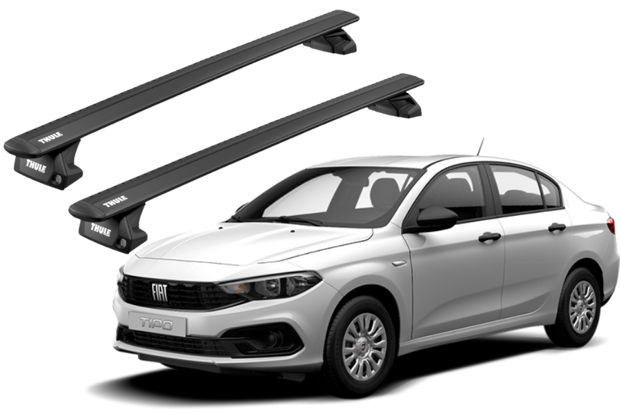 Barras THULE EVO WingBar para autos FIAT Tipo desde 2016 a 2020 negro