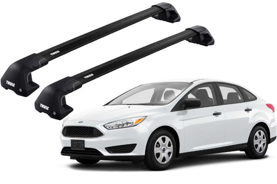 Barras THULE EDGE Flush para autos FORD Focus 2011 a 2018 negro