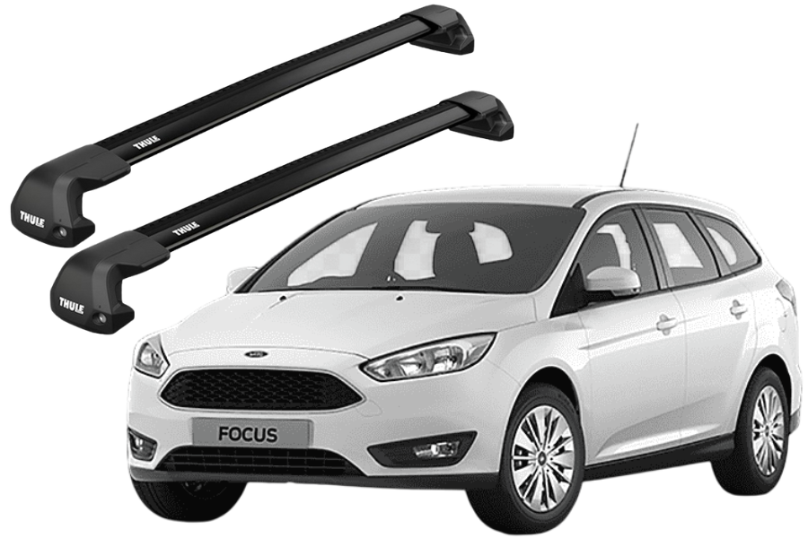 Barras THULE EDGE Flush para autos FORD Focus 2005 a 2011 negro