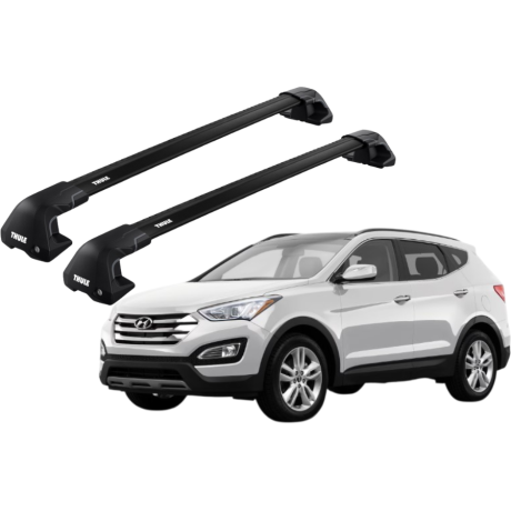 Barras THULE EDGE Flush para autos HYUNDAI Santa Fe 2013 a 2015 negro