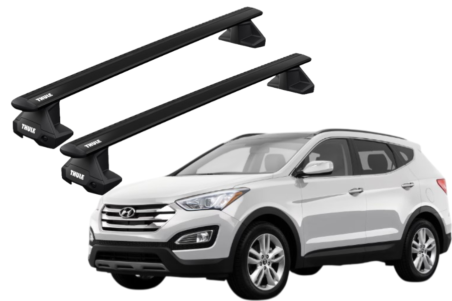 Barras THULE EVO WingBar para autos HYUNDAI Santa Fe 2013 a 2015 negro