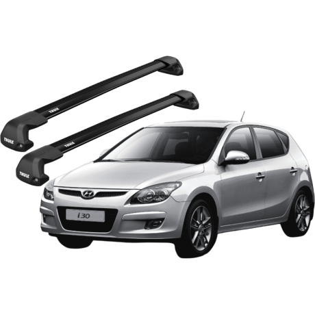 Barras THULE EDGE Flush para autos HYUNDAI i30 2012 a 2017 negro