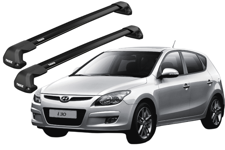 Barras THULE EDGE Flush para autos HYUNDAI i30 2012 a 2017 negro