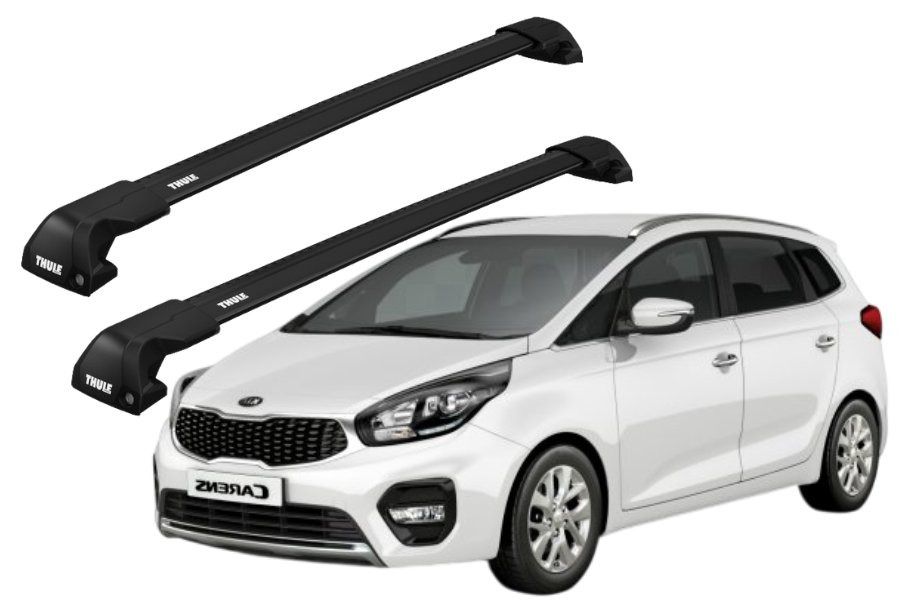 Barras THULE EDGE Flush para autos KIA Carens desde 2013 negro