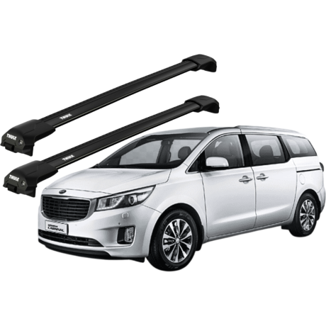 Barras THULE EDGE Flush para autos KIA Grand Carnival 2006 a 2014 negro