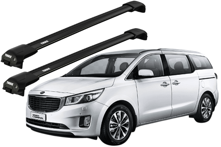 Barras THULE EDGE Flush para autos KIA Grand Carnival 2006 a 2014 negro