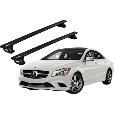 Barras THULE EVO WingBar para autos Mercedes Benz CLA (C117) 2013 a 2018 negro