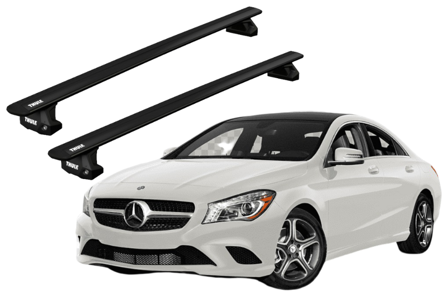 Barras THULE EVO WingBar para autos Mercedes Benz CLA (C117) 2013 a 2018 negro