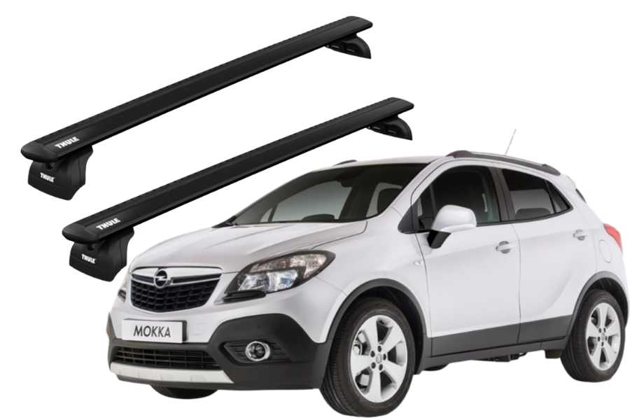 Barras THULE WingBar para autos OPEL Mokka 2013 a 2020 negro