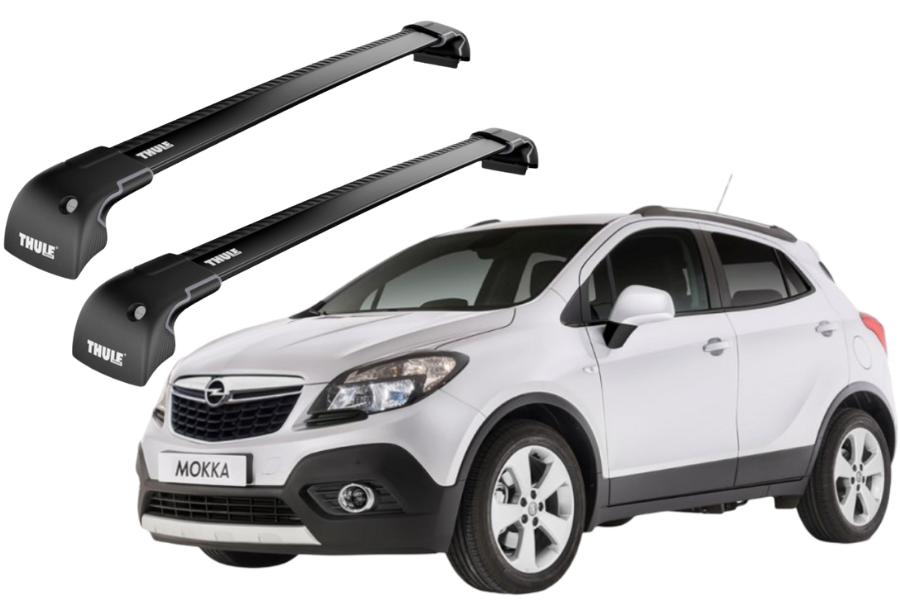 Barras THULE EDGE para autos OPEL Mokka 2013 a 2020 negro