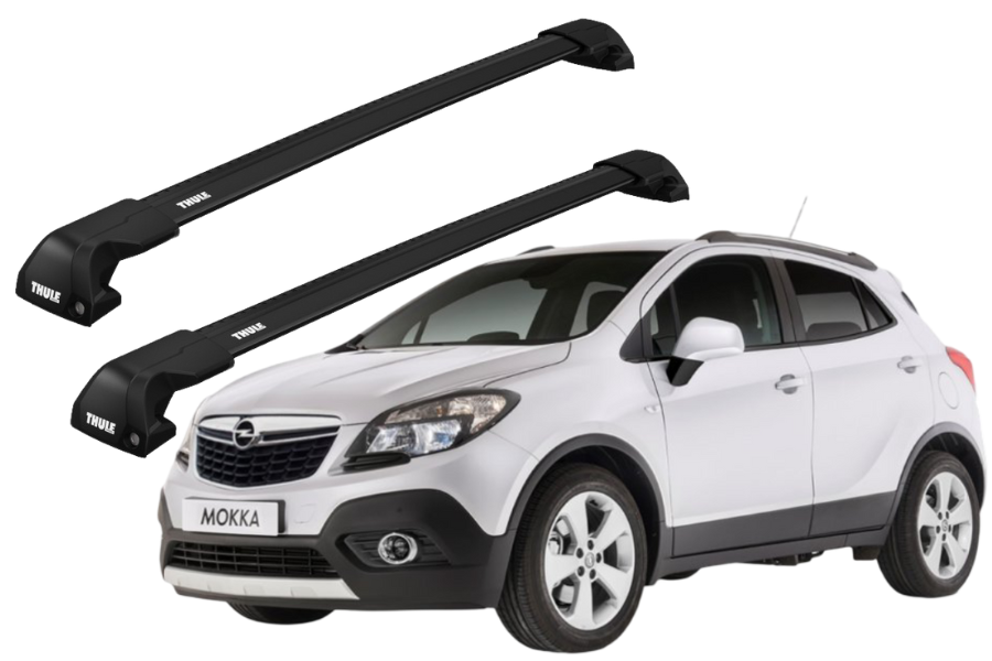 Barras THULE EDGE Flush para autos OPEL Mokka 2013 a 2020 negro