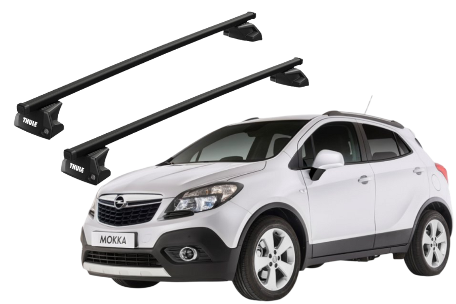 Barras THULE EVO SquareBar para autos OPEL Mokka 2013 a 2020
