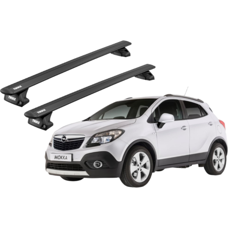 Barras THULE EVO WingBar para autos OPEL Mokka 2013 a 2020 negro