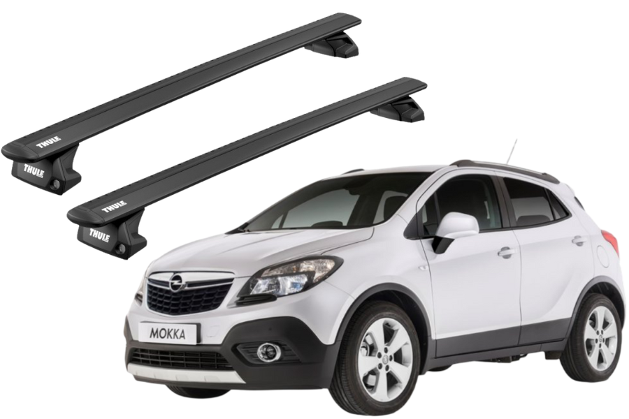 Barras THULE EVO WingBar para autos OPEL Mokka 2013 a 2020 negro