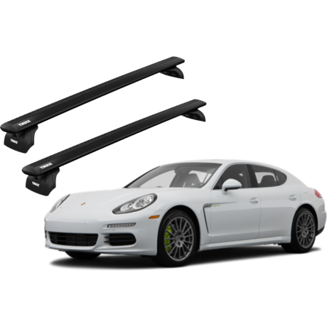 Barras THULE WingBar para autos PORSCHE Panamera 2009 a 2016 negro