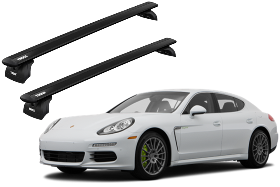 Barras THULE WingBar para autos PORSCHE Panamera 2009 a 2016 negro