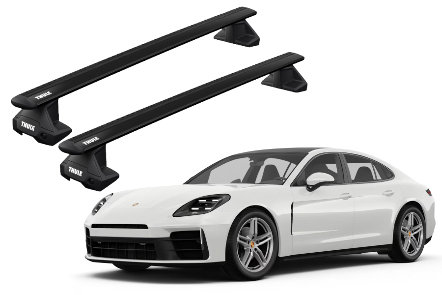 Barras THULE EVO WingBar para autos PORSCHE Panamera Sport Turismo desde 2018 negro