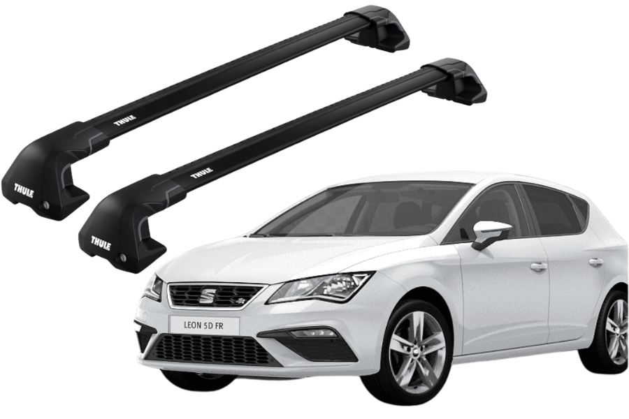 Barras THULE EDGE Flush para autos SEAT León III 2013 a 2020 negro