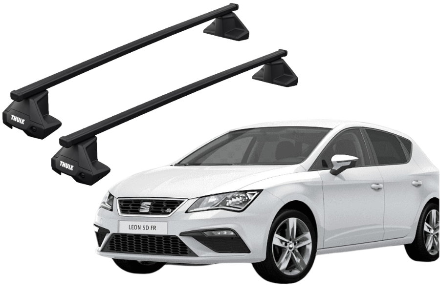 Barras THULE EVO SquareBar para autos SEAT León III 2013 a 2020