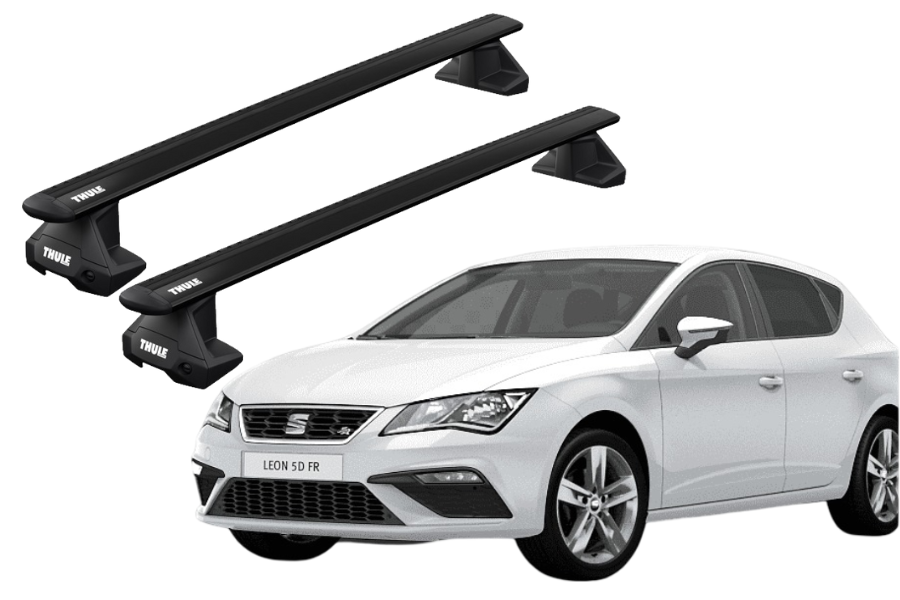 Barras THULE EVO WingBar para autos SEAT León III 2013 a 2020 negro