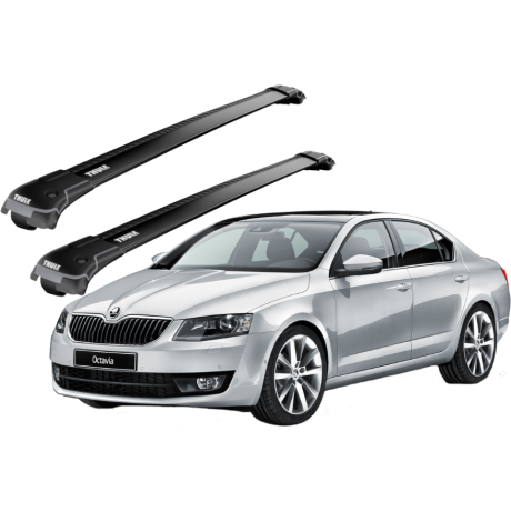 Barras THULE EDGE para autos SKODA Octavia 2013 a 2019 negro